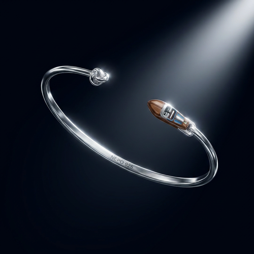 The Riva Knot — hand-enamelled Riva boat charm on a sterling silver NEPO knot bangle