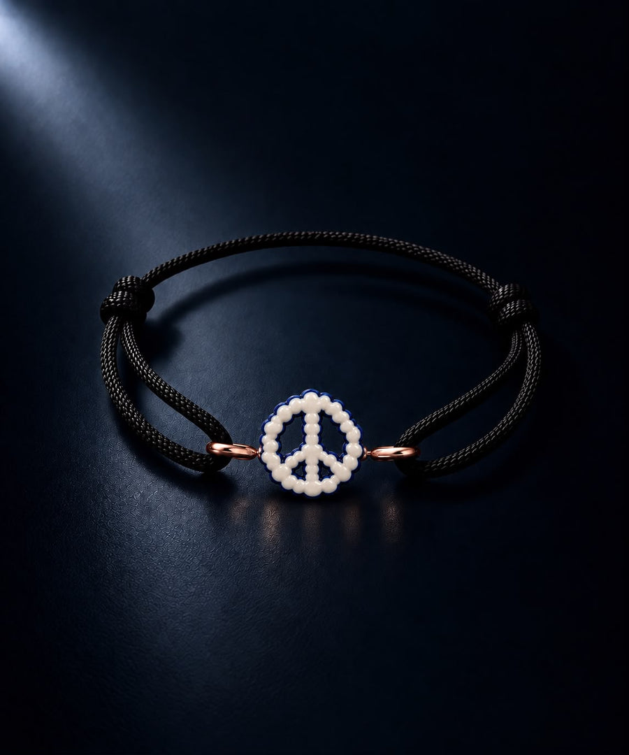 The Peace Treaty — woven cord bracelet with hand-finished charm